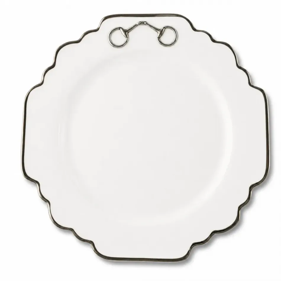 Pewter Bit Platinum Rim Bone China Dinnerware