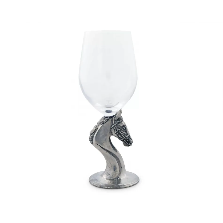 Equestrian Horse Head Wine Glass