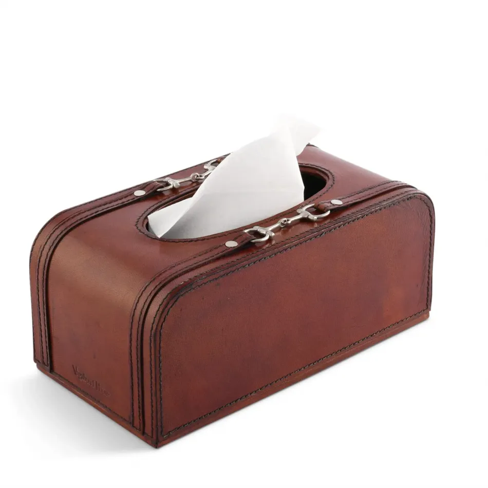Leather Bit Tissue Box Cover