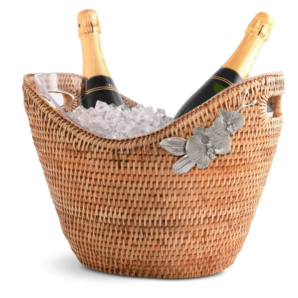 Wicker Rattan Orchids Champagne Tub