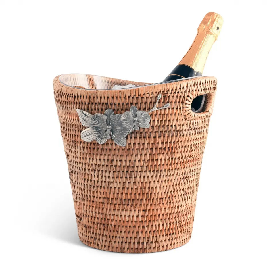 Wicker Rattan Orchids Champagne Bucket