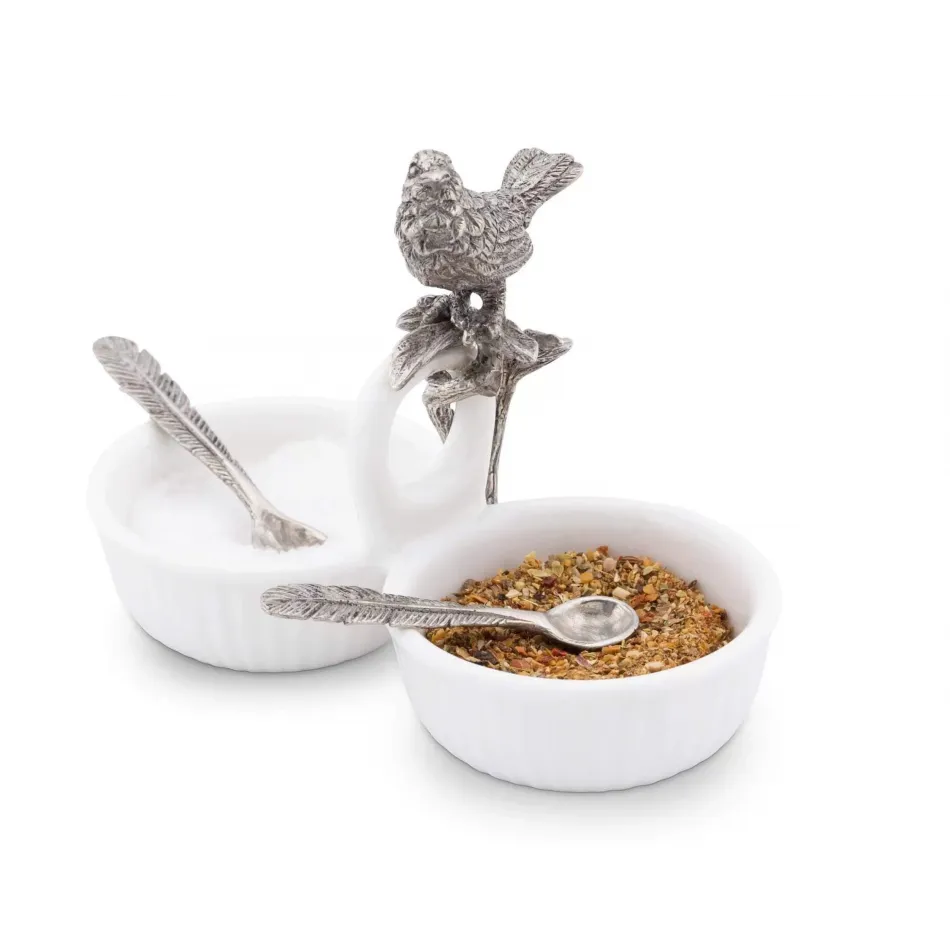 Song Bird Double Salt Cellar