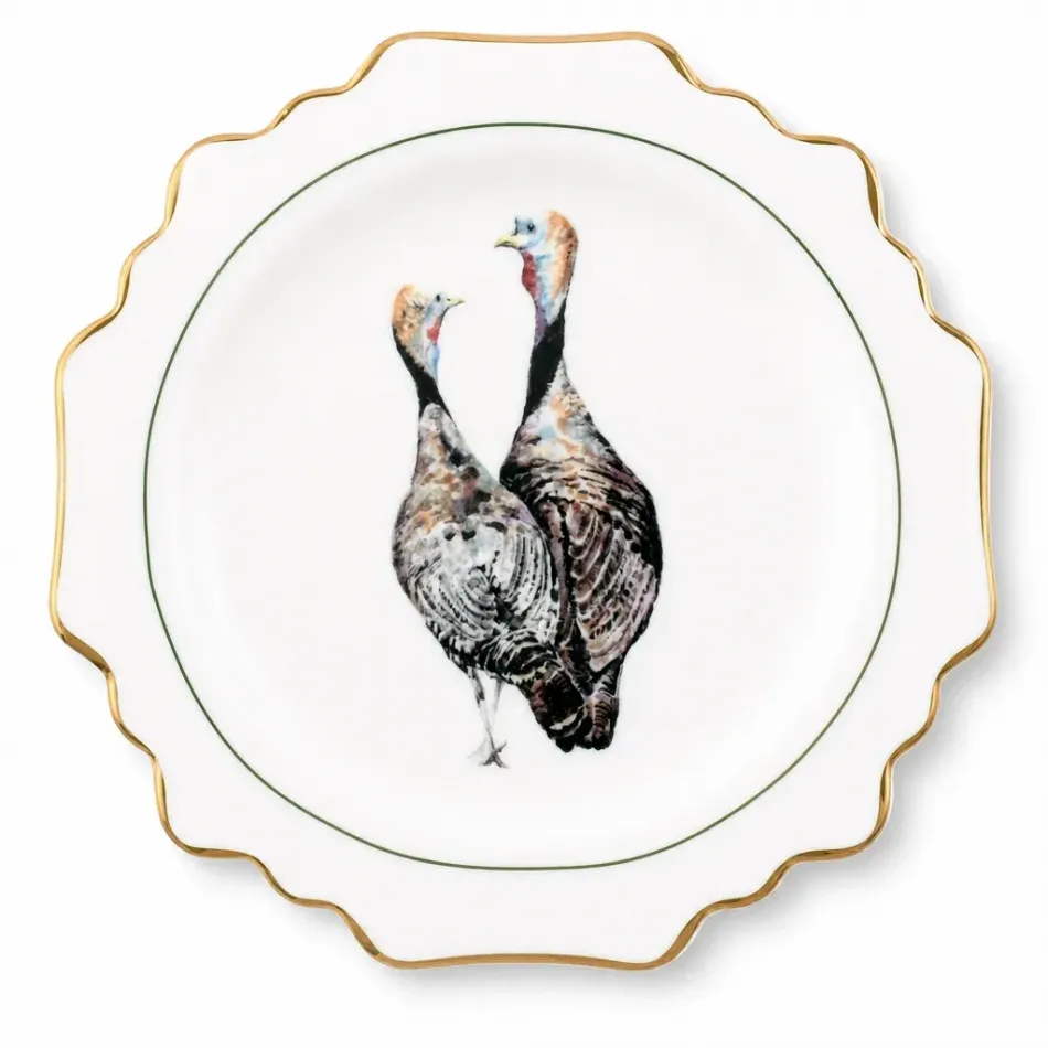 Norwood Narragansett Turkey Pattern Bone China Scallop Dinner Plate