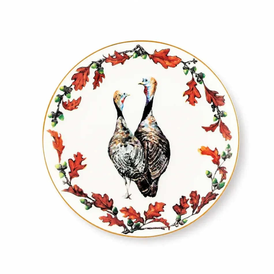 Norwood Narragansett Turkey Pattern Bone China Round Salad Plate