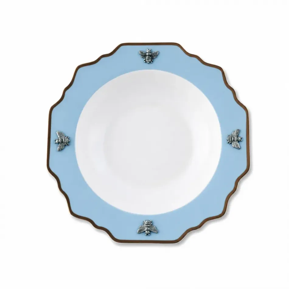Bee Bone China Soup Plate with Gold Rim