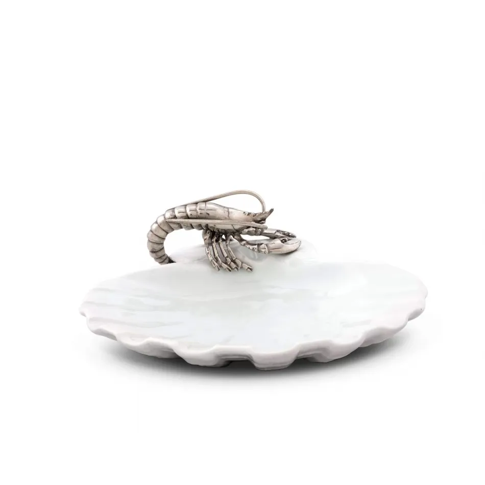 Sea And Shore Shrimp Porcelain Shell Plate