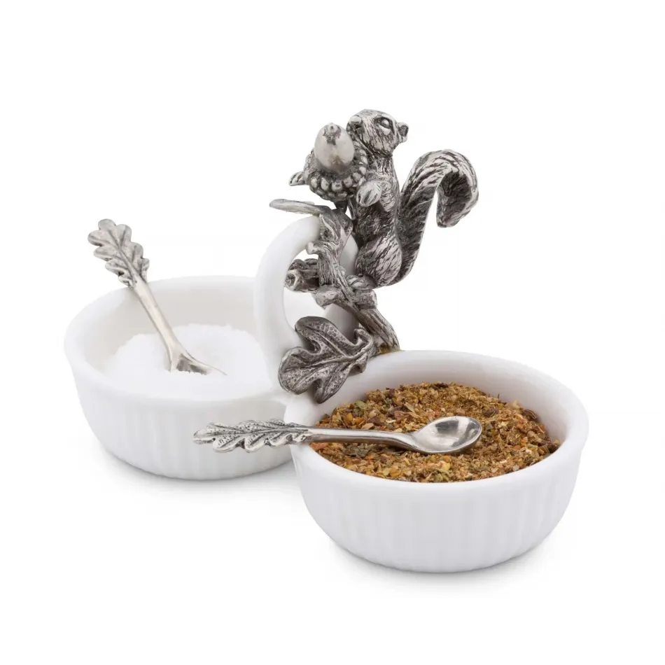 Woodland Creatures Squirrel Double Salt Cellar