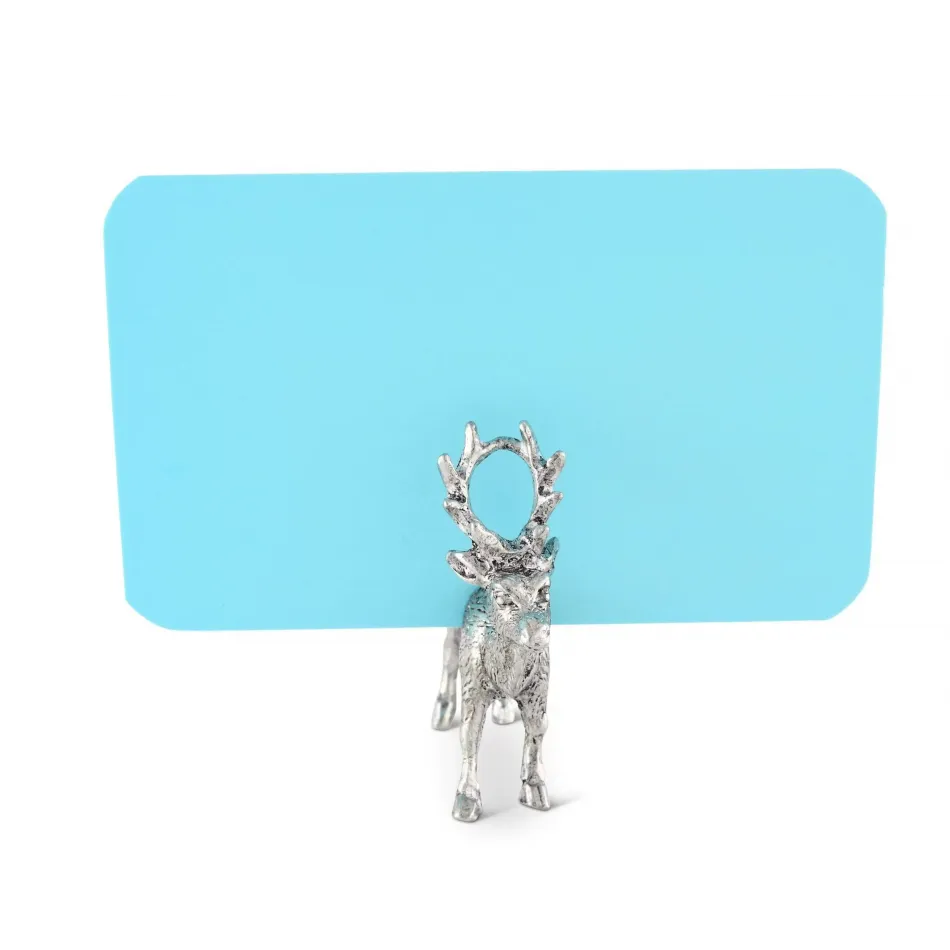 Lodge Style Pewter Deer Place Card Holder