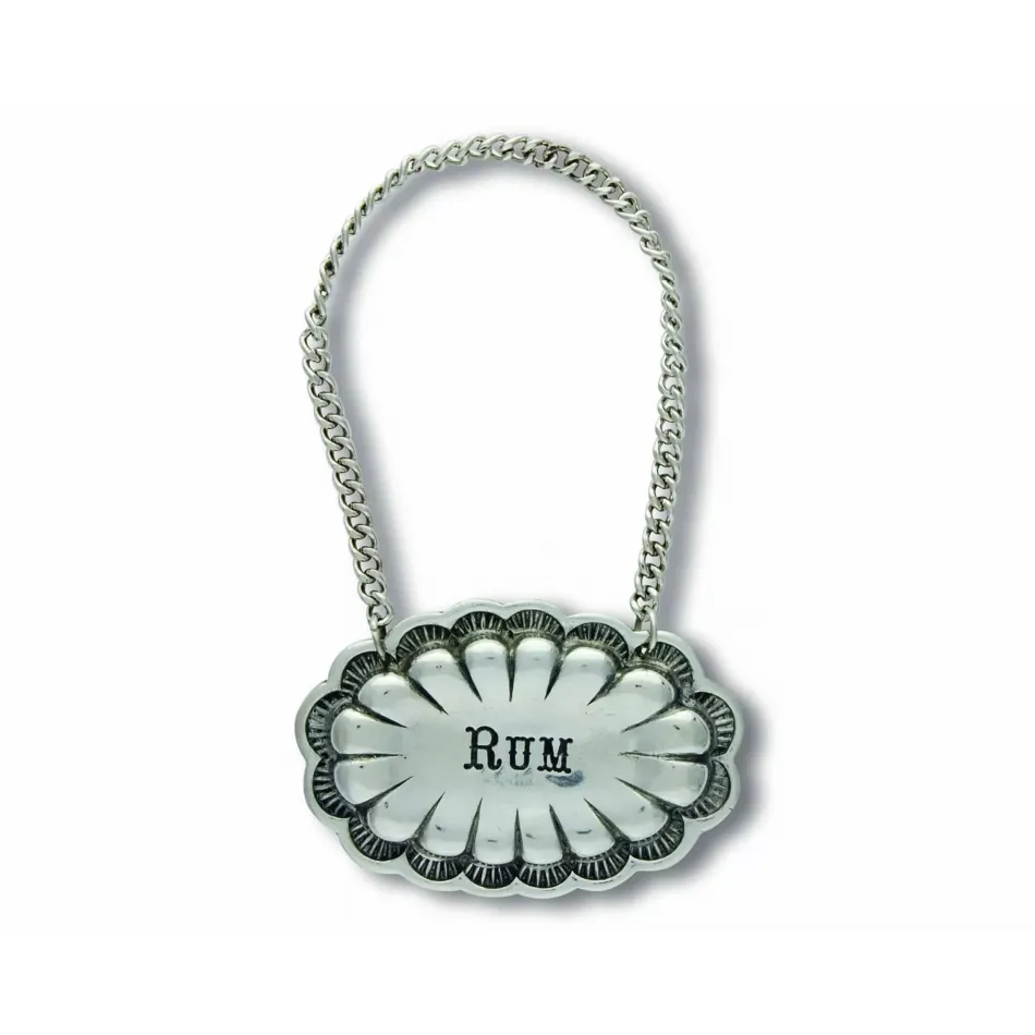 Western Frontier Pewter Rum Decanter Tag