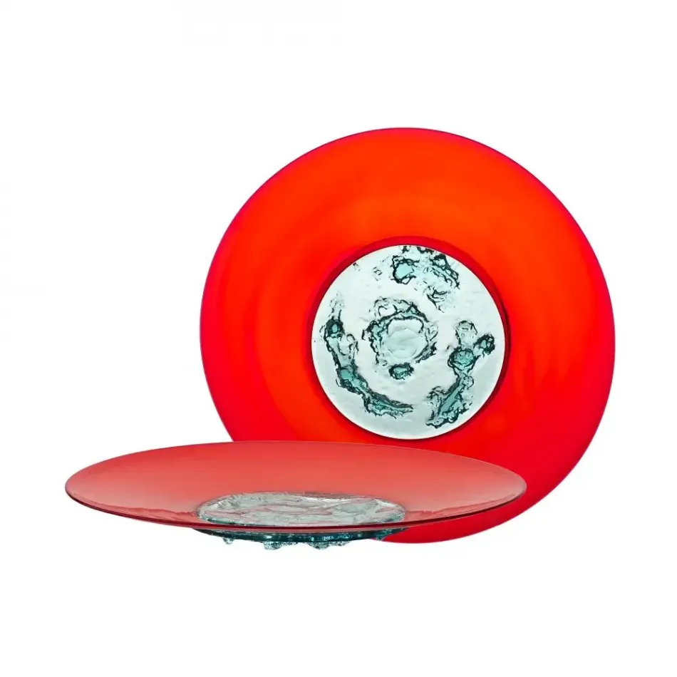 Piatto Di Tapio by Tapio Wirkkala Red/Acquamarine Plate