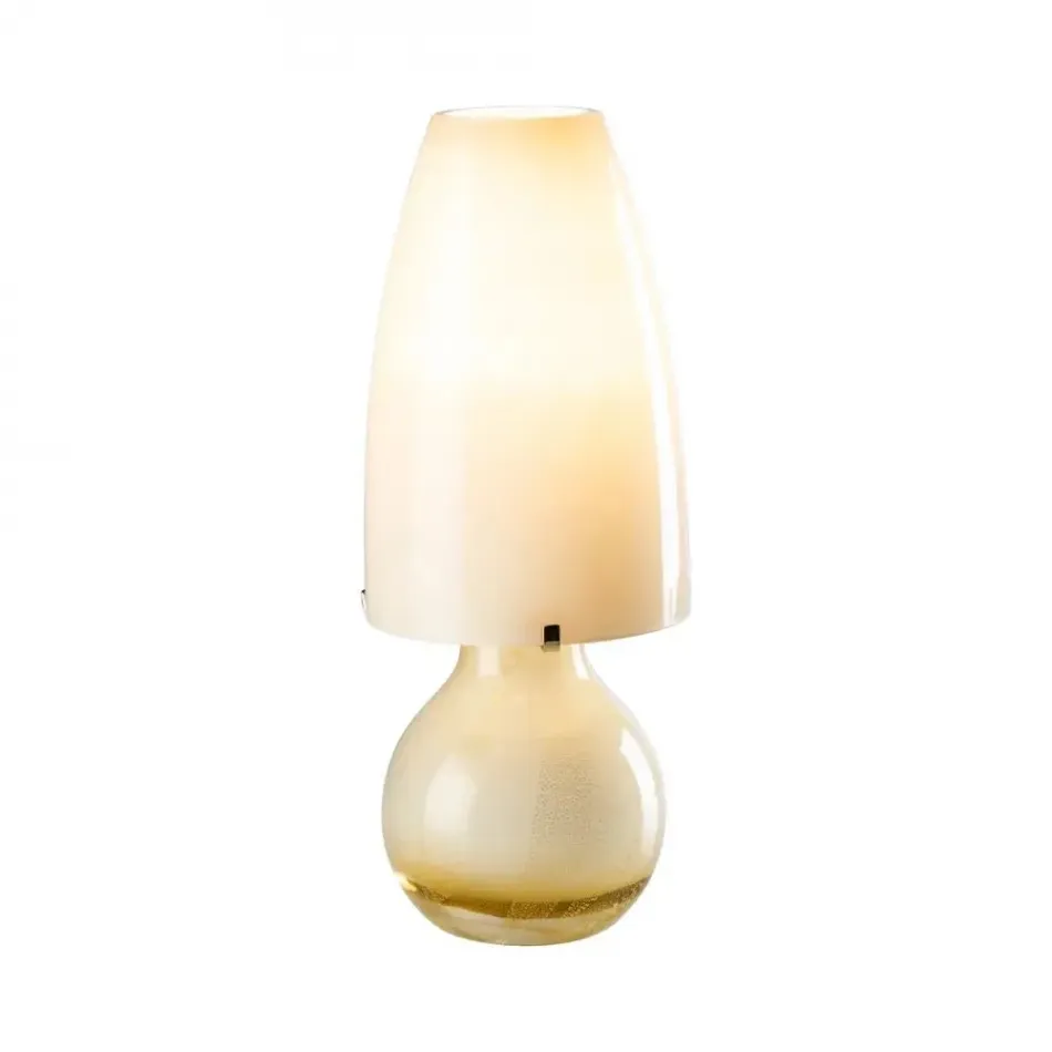 Argea Straw Yellow/Gold Leaf/Milk-White Table Lamp