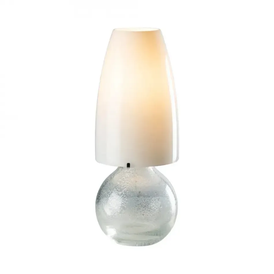 Argea Milk-White/Silver Leaf/Crystal Table Lamp