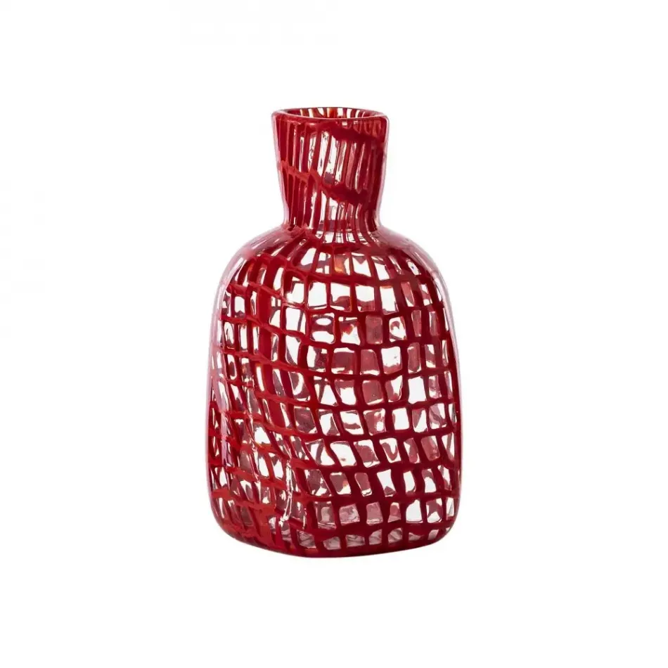 Occhi by Tobia Scarpa Crystal/Coral 21 Cm Vase