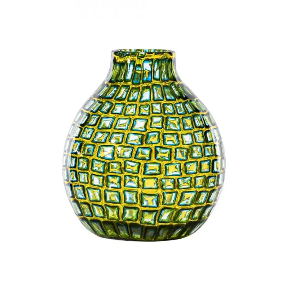 Murrine Romane by Carlo Scarpa Canarian Yellow/Acquamarine/Crystal Vase