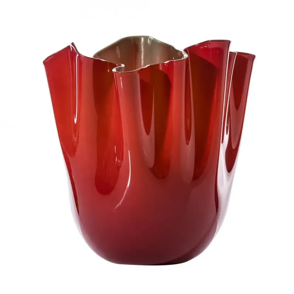 Fazzoletto by Fulvio Bianconi e Paolo Venini Red/Apple Green Large Vase
