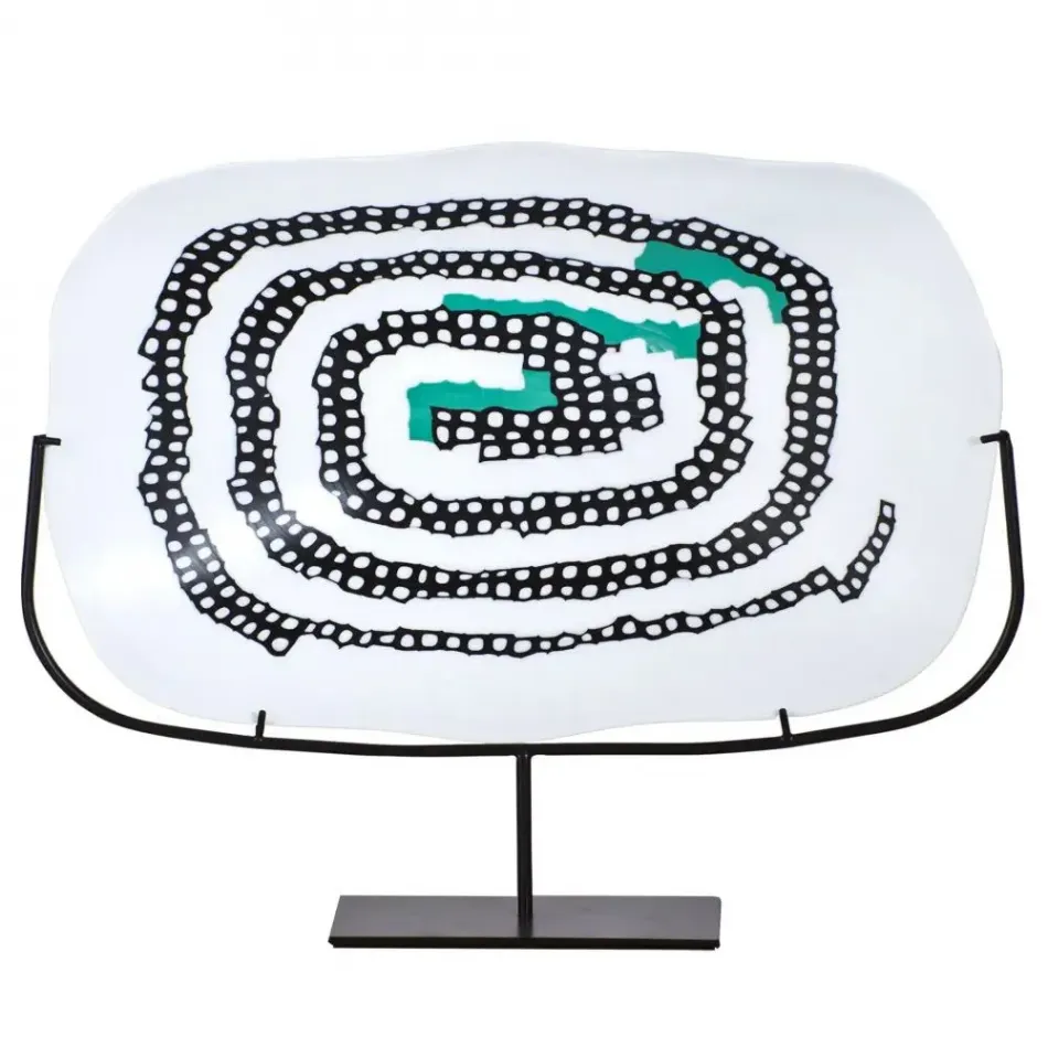 Serpente by Carlo Scarpa Milk-White/Opaque Turquoise/Black