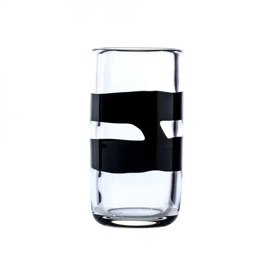 Cilindro by Peter Marino Crystal/Black 25 Cm Vase