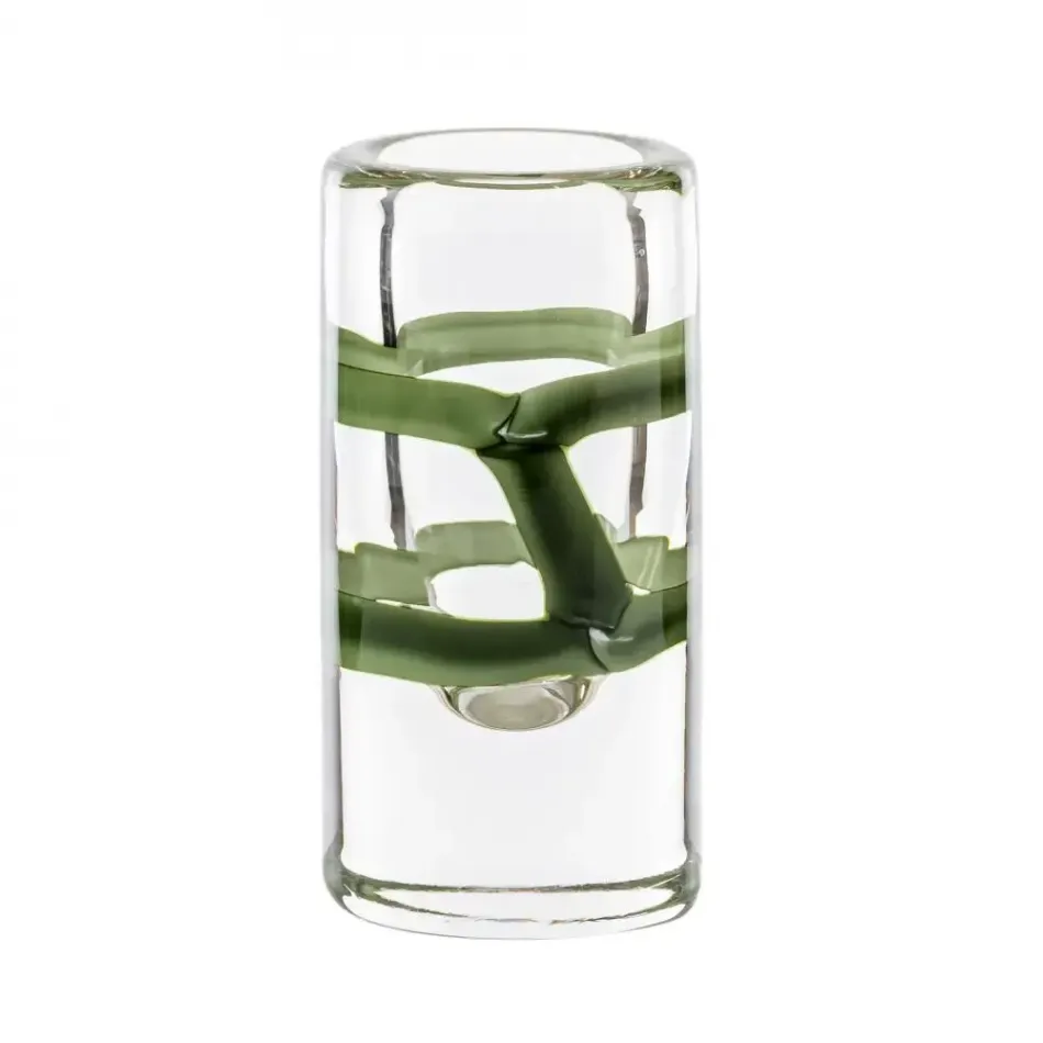 Cilindro by Peter Marino Crystal/Apple Green/Milk-White 25 Cm Vase