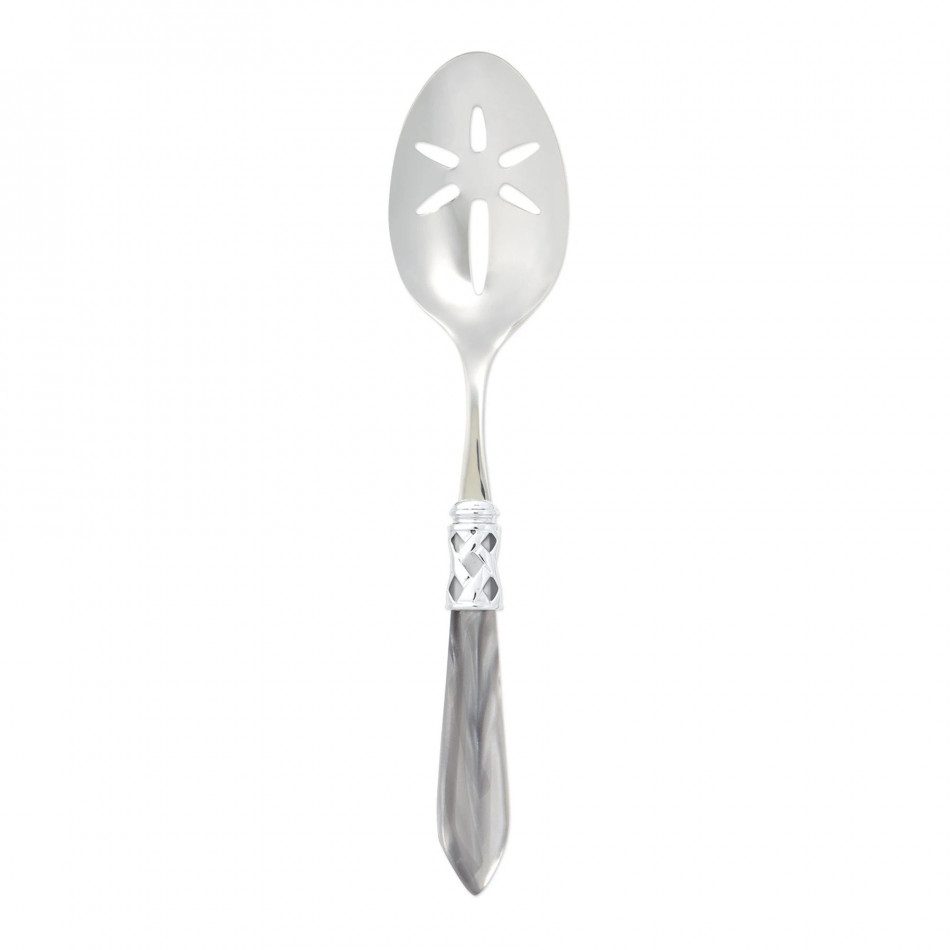 Aladdin Brilliant Light Gray Slotted Serving Spoon 9.5"L