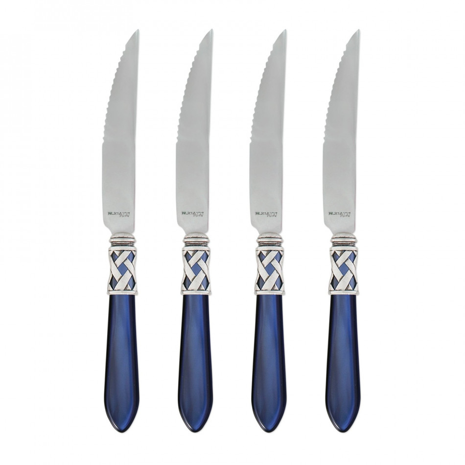 Aladdin Antique Blue Steak Knives - Set of 4 9"L