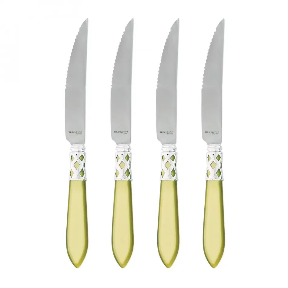 Aladdin Brilliant Chartreuse Steak Knives - Set of 4 9"L