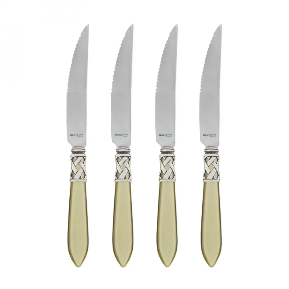 Aladdin Antique Chartreuse Steak Knives - Set of 4 9"L