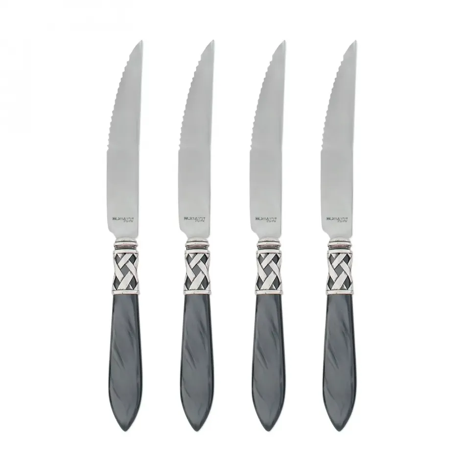 Aladdin Antique Charcoal Steak Knives - Set of 4 9"L