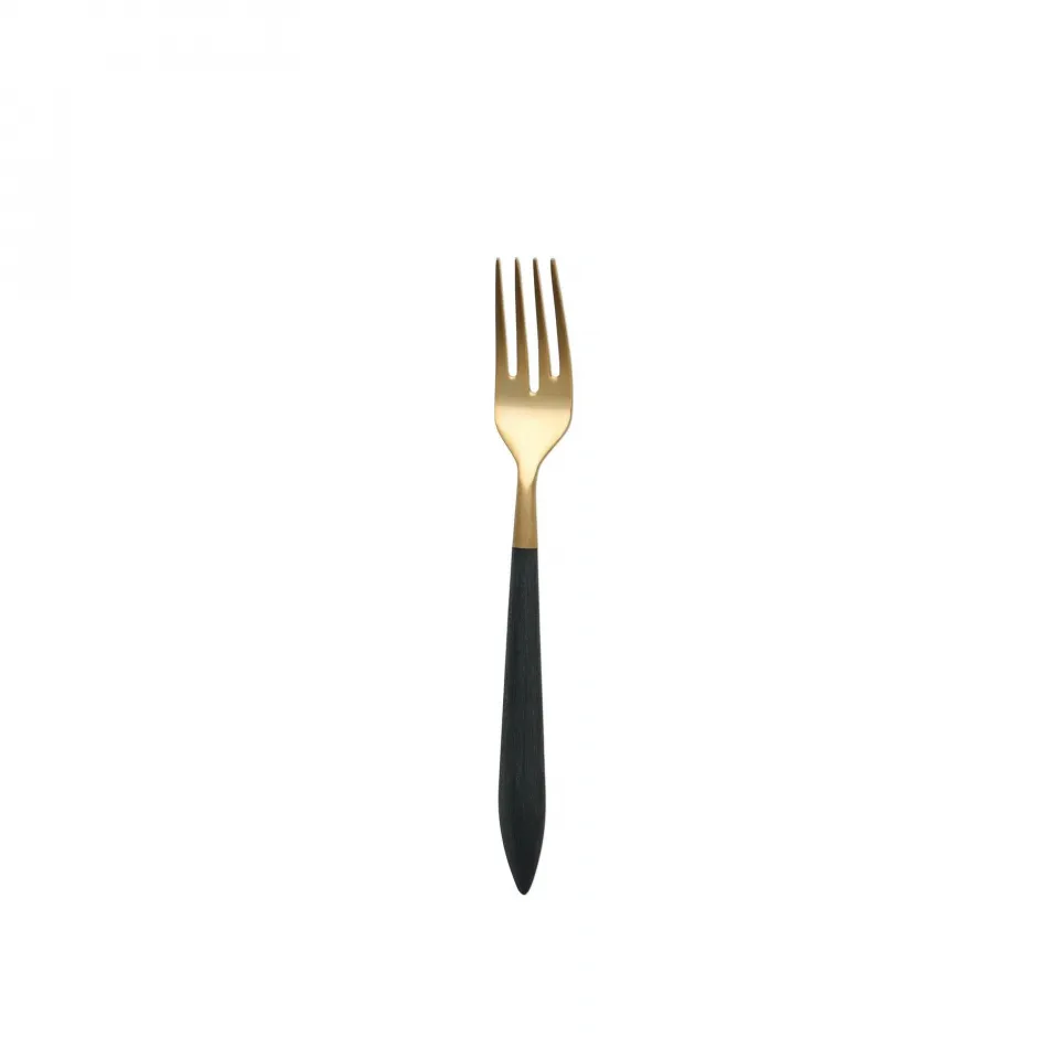 Ares Oro & Black Salad Fork 7.75"L