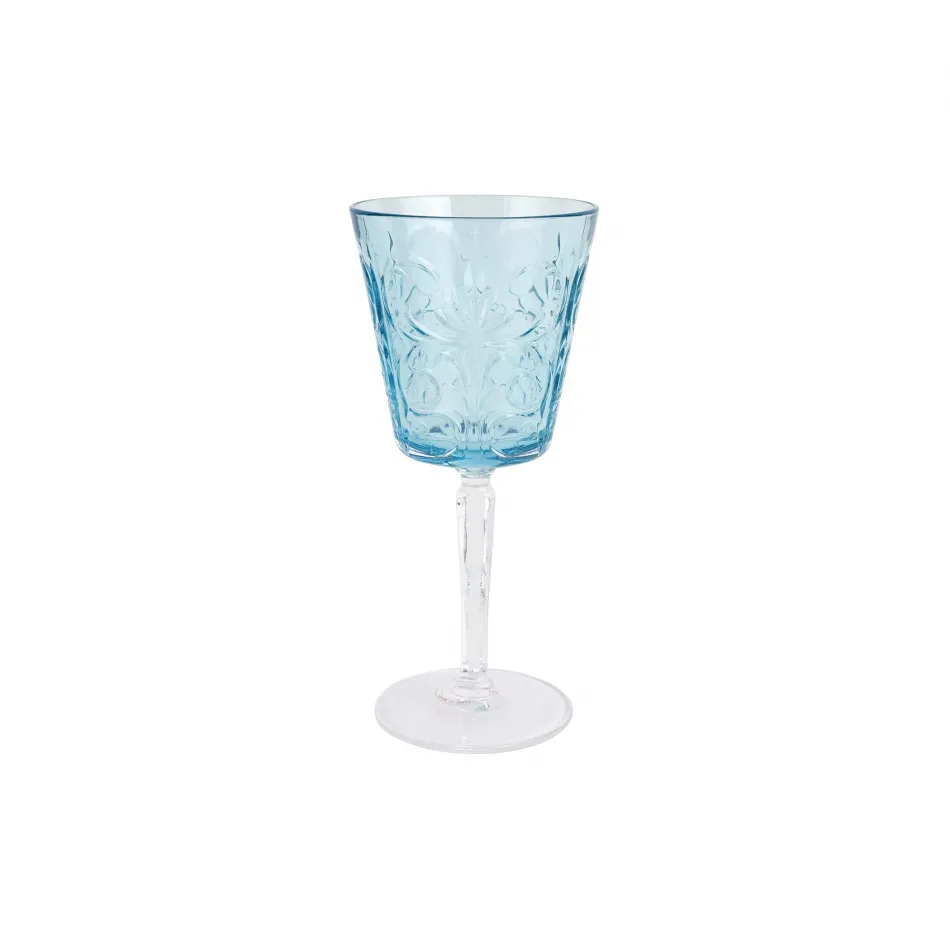 Barocco Light Blue Wine Glass 7.5"H, 8 oz