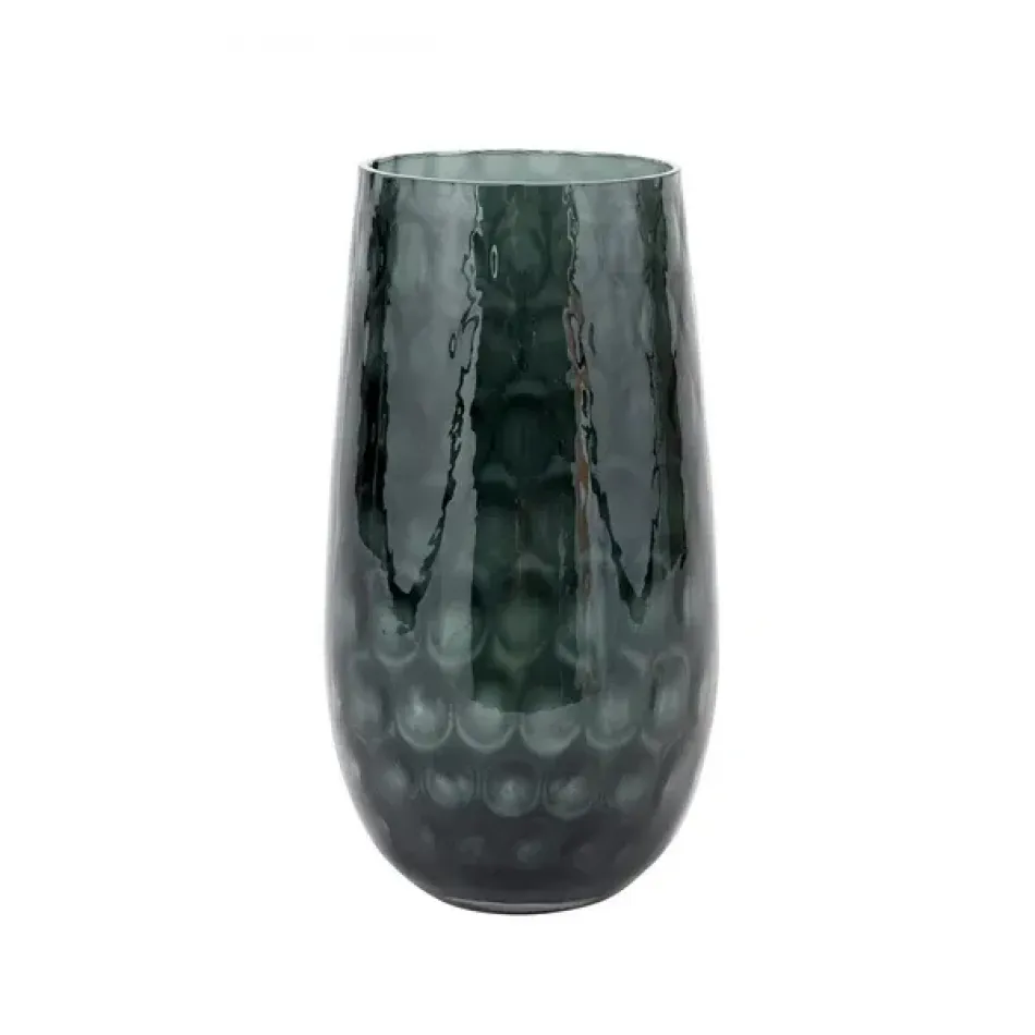Bolla Glass Gray Pebbled Vase Small