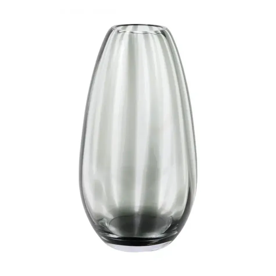 Bolla Glass Gray Pleated Vase Medium