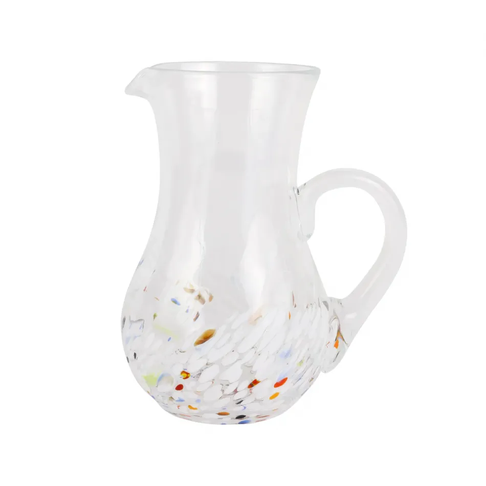 Chiara White Pitcher and Stirrer Set Pitcher: 8"H, 36 oz, Stirrer: 12"L