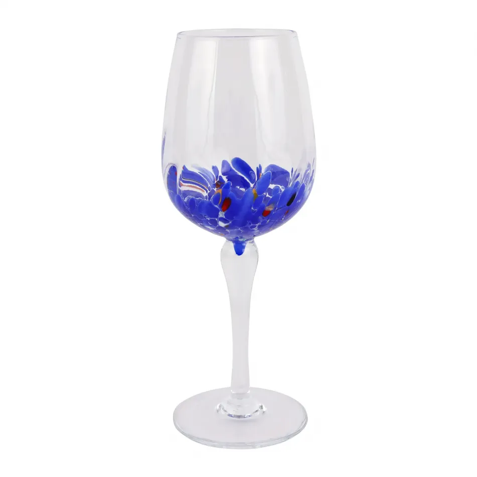 Chiara Blue Wine Glass 9.75"H, 16 oz