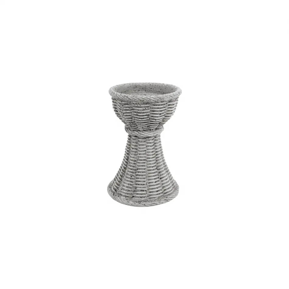 Casa Gray Candlestick Medium 5"D, 7"H