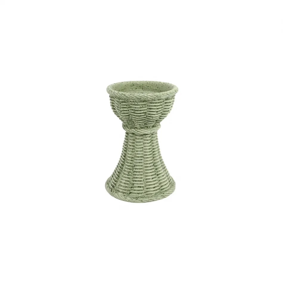 Casa Sage Green Candlestick Medium 5"D, 7"H