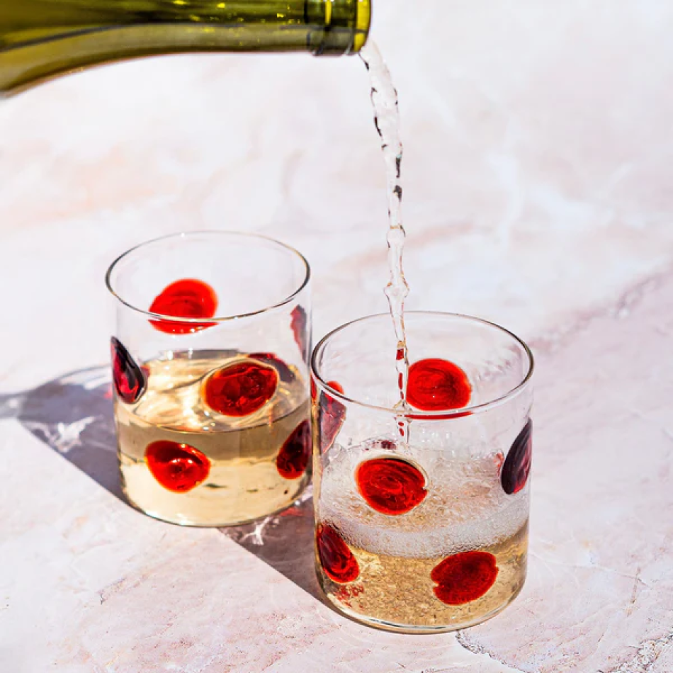 Vitri R 77 Vietri Drop Red Double Old Fashioned Set of 2 | Gracious Style