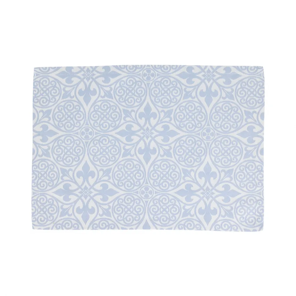 Damask Blue Placemats - Set of 4 21.5"L, 15"W