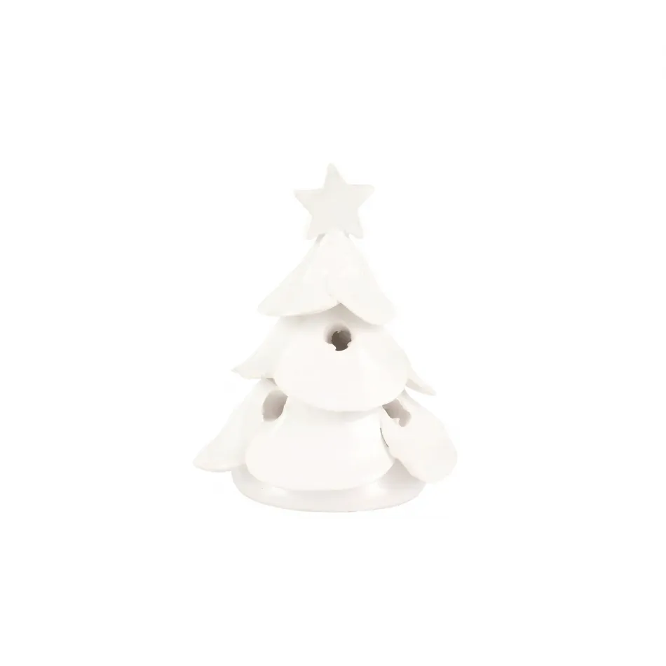 Foresta White Mini Scalloped Tree 3"D, 5"H