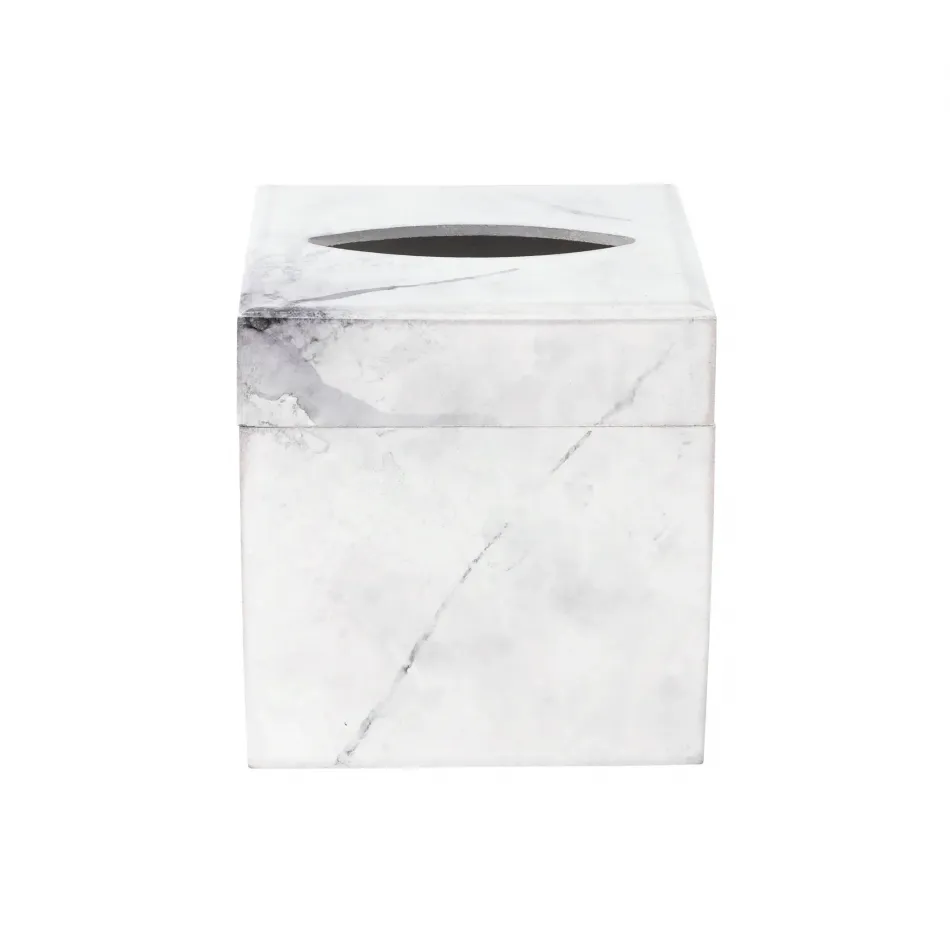 Florentine Wooden Accessories Marble Tissue Box 5.75"Sq, 6"H