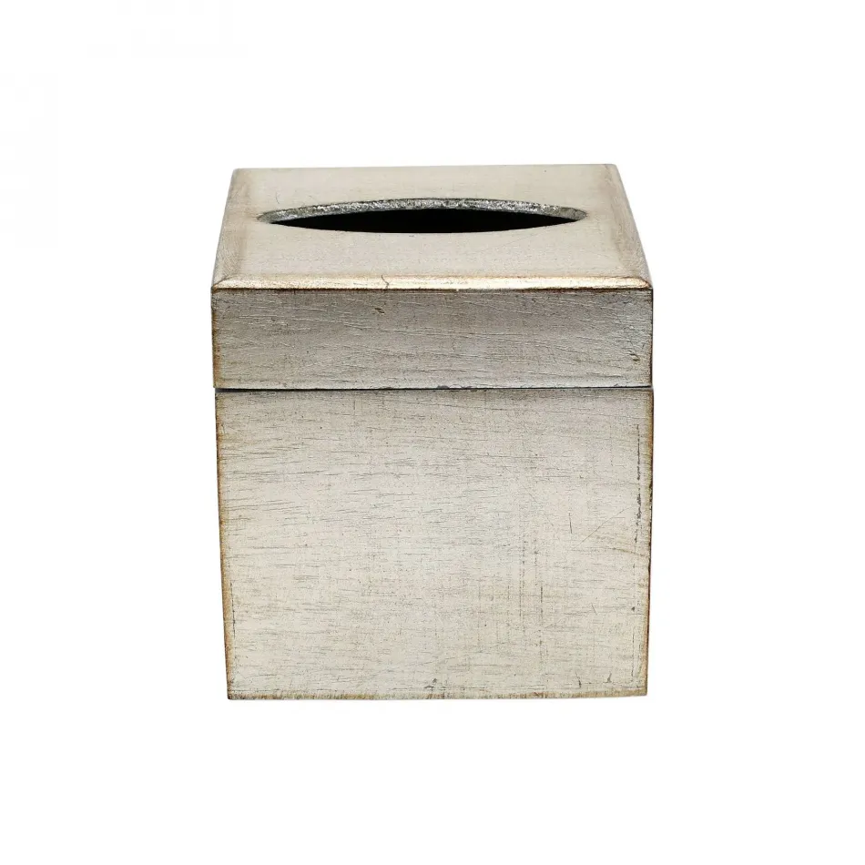 Florentine Wooden Accessories Platinum Tissue Box 5.75"Sq, 6"H