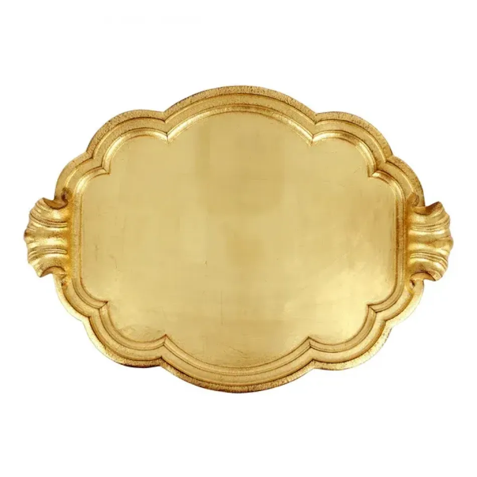 Florentine Wooden Accessories Gold Handled Tray Large