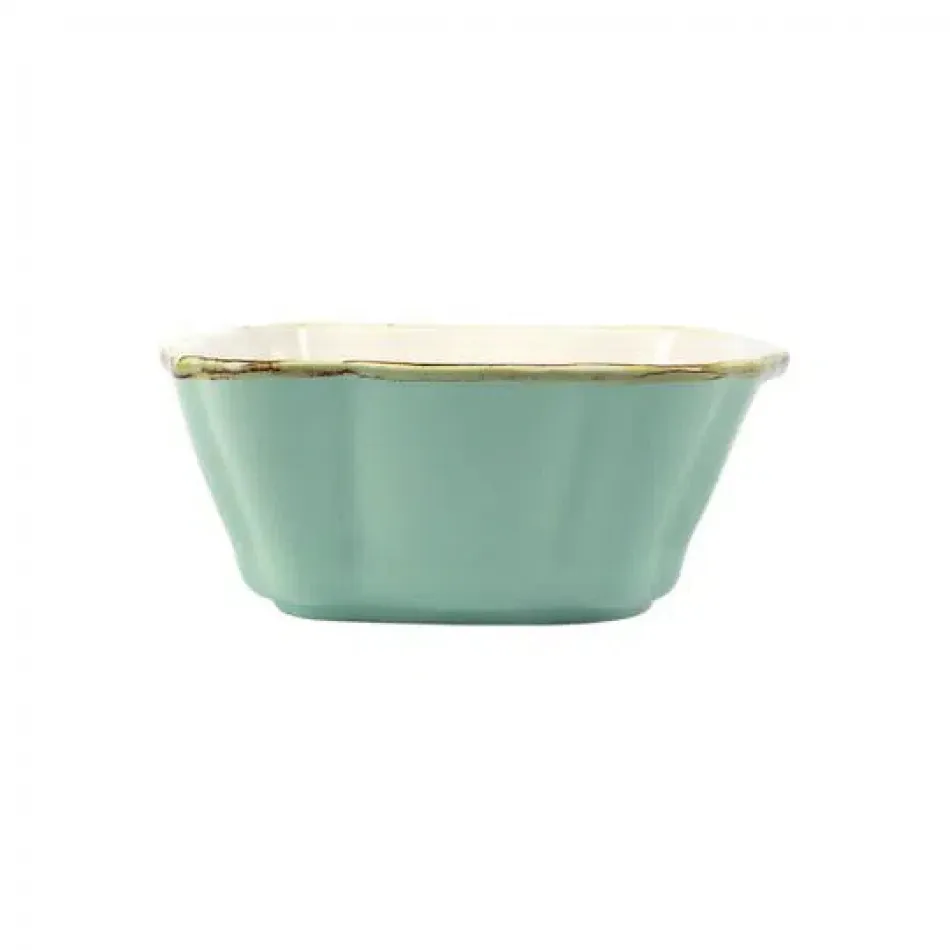 Italian Bakers Aqua Small Square Baker 7.5"L, 6.25"W, 3"H, 0.75 Quart