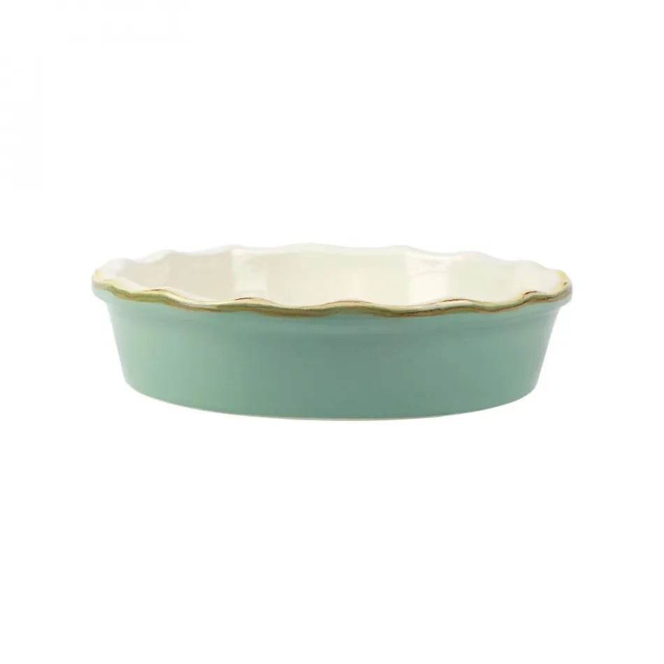 Italian Bakers Aqua Pie Dish 9"D, 2"H, 1 Quart