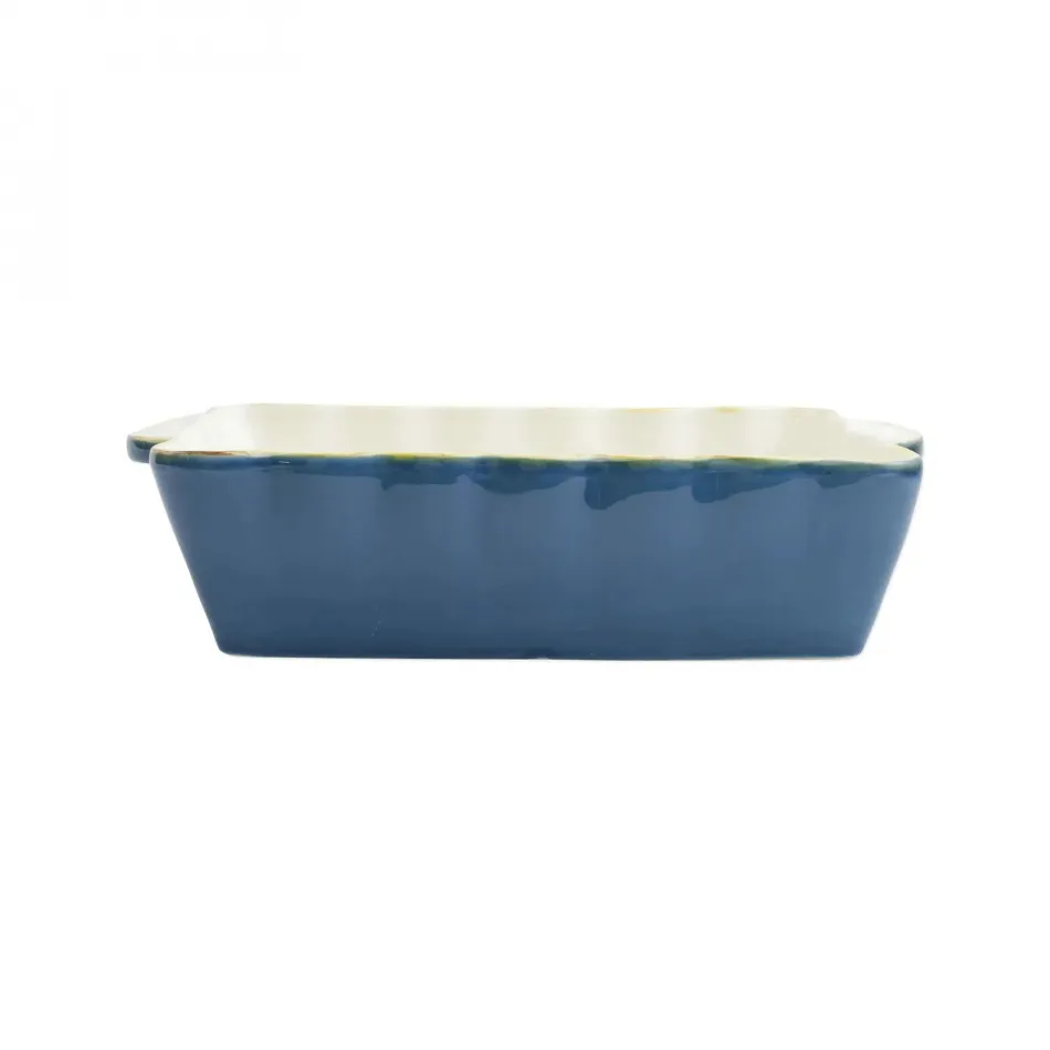 Italian Bakers Blue Medium Rectangular Baker 14.5"L, 8.5"W, 3.5 Quarts