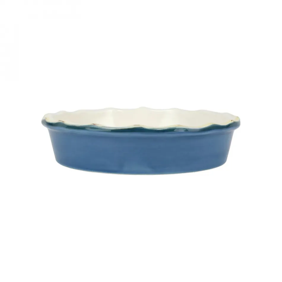 Italian Bakers Blue Pie Dish 9"D, 2"H, 1 Quart