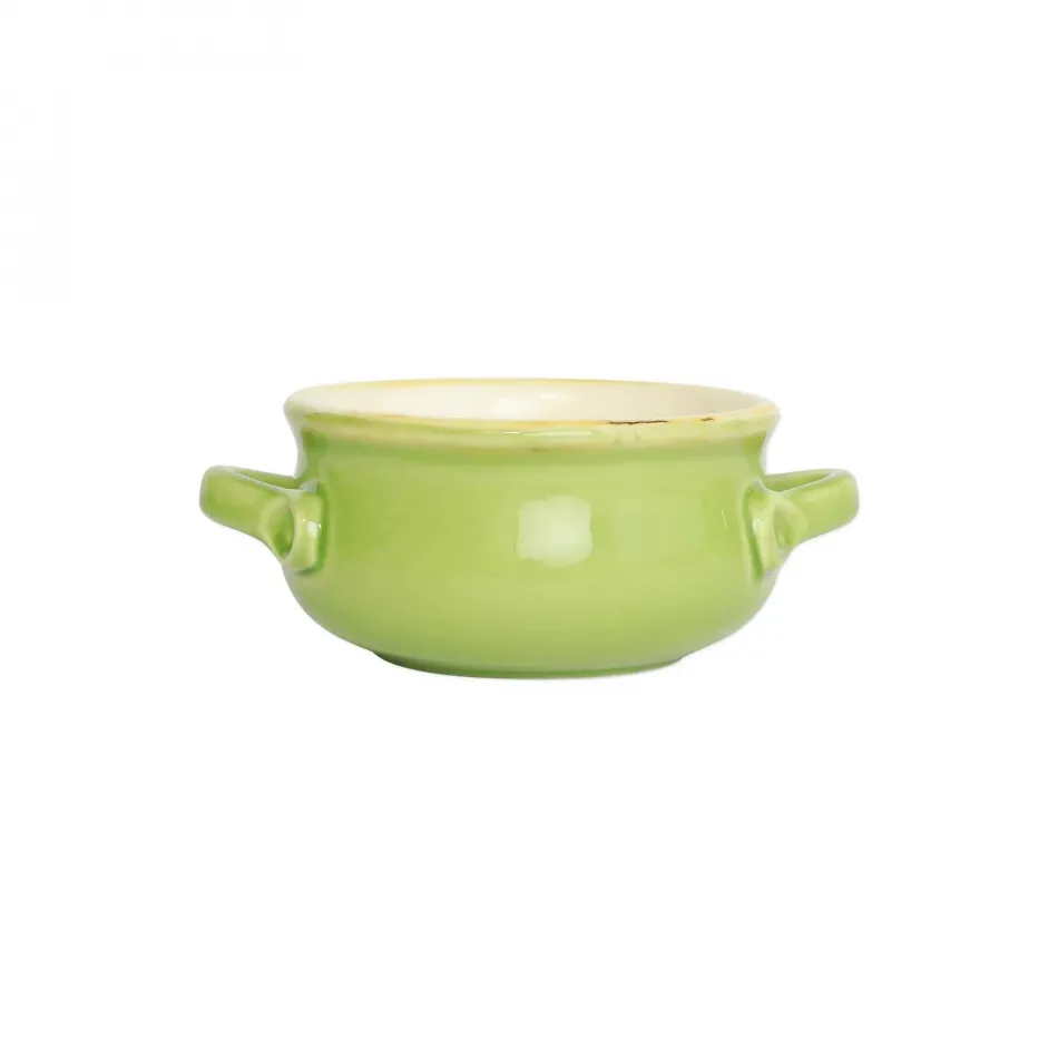 Italian Bakers Green Small Handled Round Baker 7.5"L, 5.25"W, 0.50 Quart