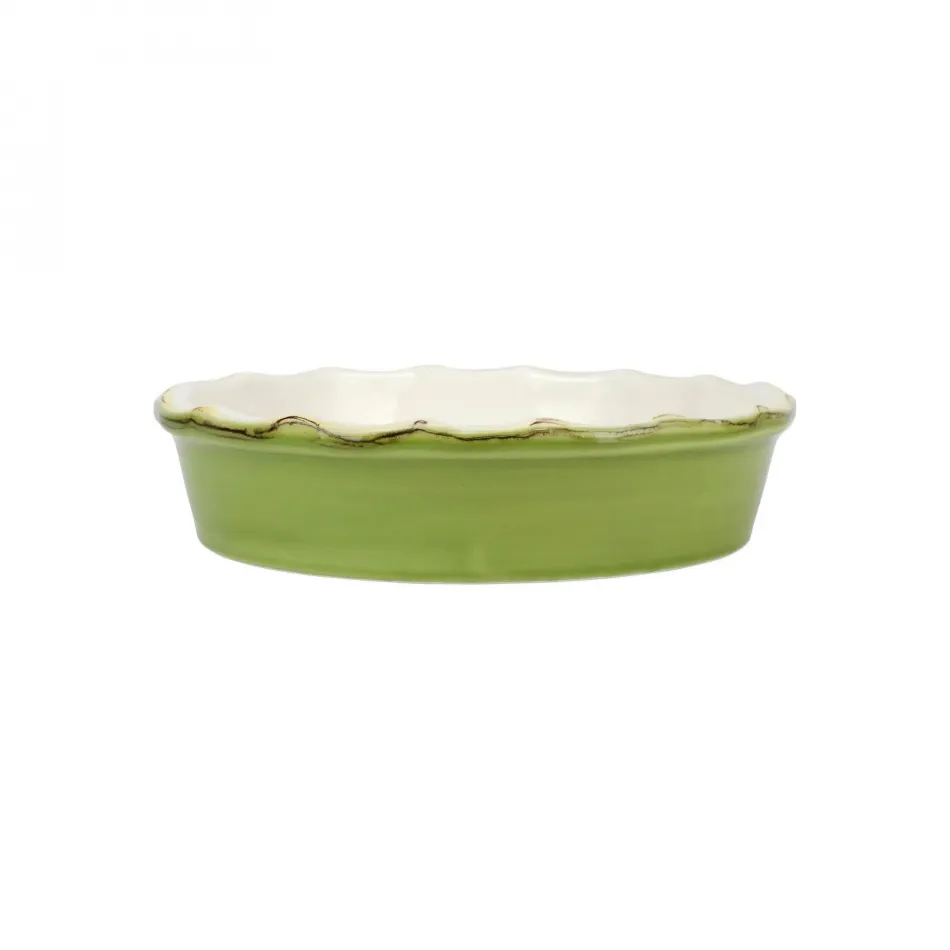 Italian Bakers Green Pie Dish 9"D, 2"H, 1 Quart