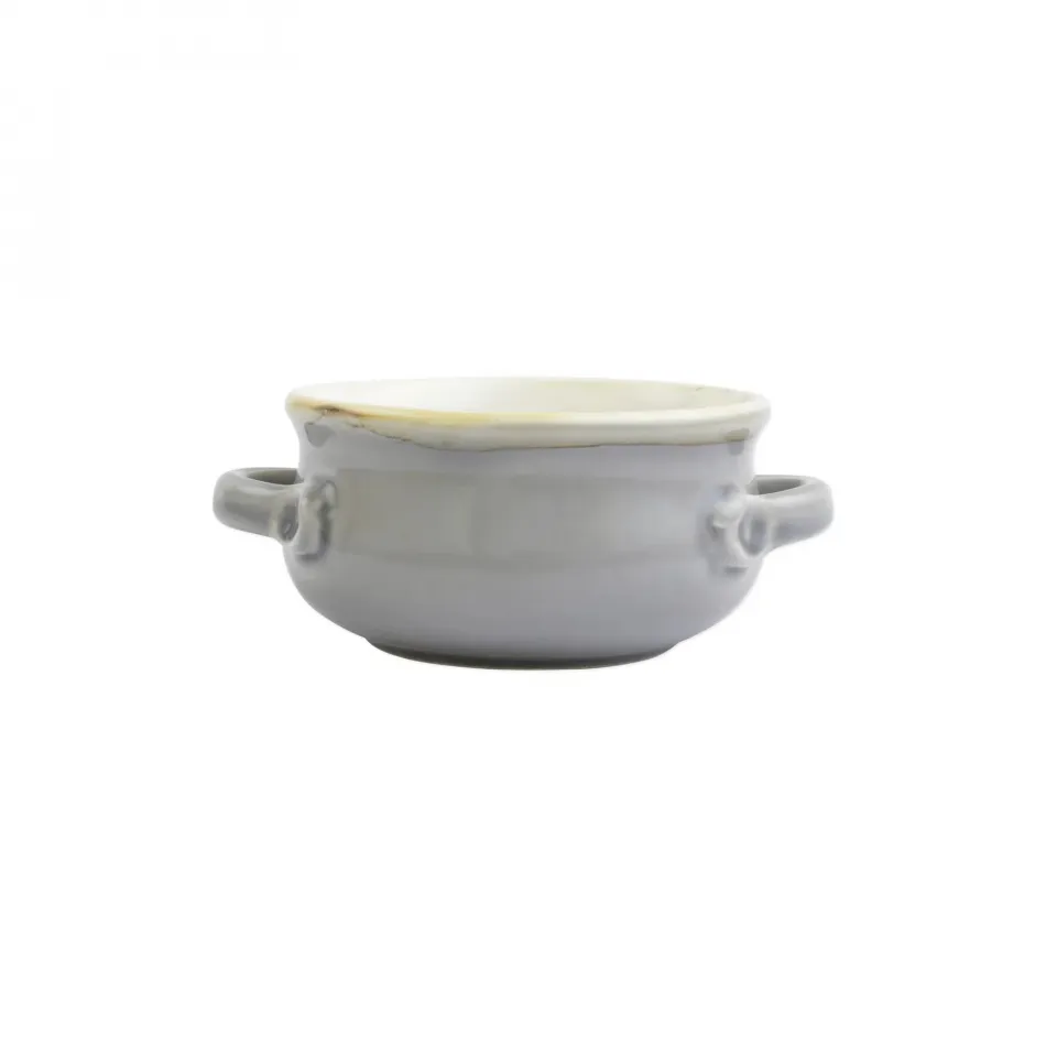 Italian Bakers Gray Small Handled Round Baker 7.5"L, 5.25"W, 3"H, 0.50 Quart