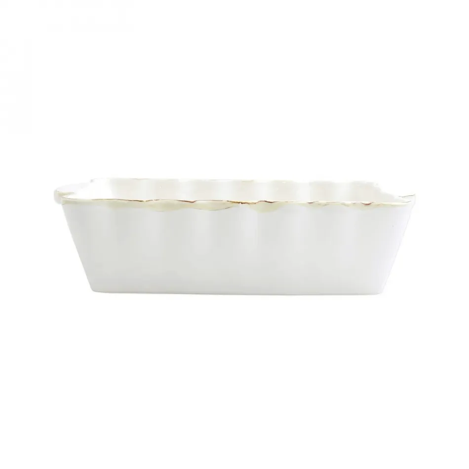 Italian Bakers White Medium Rectangular Baker 14.5"L, 8.5"W, 3.5 Quarts