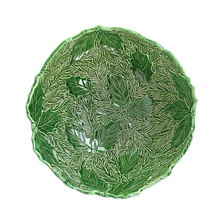 Lastra Holiday Green Figural Medium Bowl 12"D, 5"H